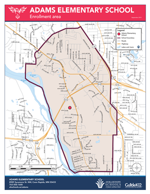 Adams enrollment area map 